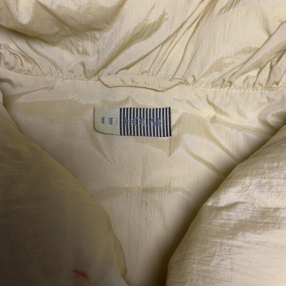 Vintage 70s‎ Down Puffer Jacket Pale Butter Yellow Real Feathers Norma Dilegge - Picture 9 of 16